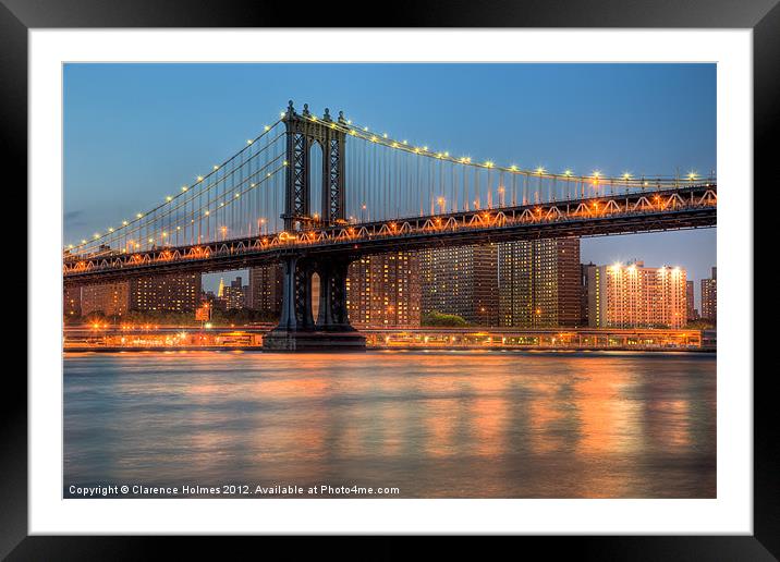 Manhattan Bridge I Framed Mounted Print by Clarence Holmes
