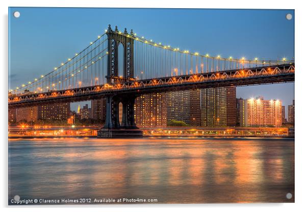 Manhattan Bridge I Acrylic by Clarence Holmes