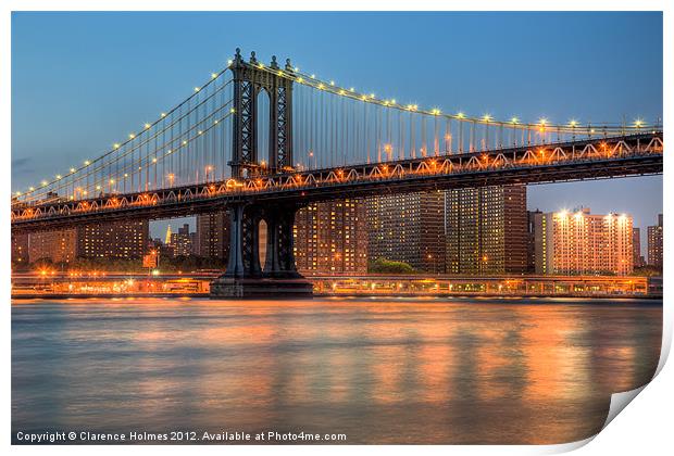 Manhattan Bridge I Print by Clarence Holmes