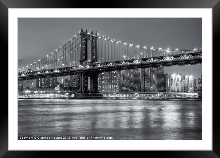 Manhattan Bridge II Framed Mounted Print by Clarence Holmes