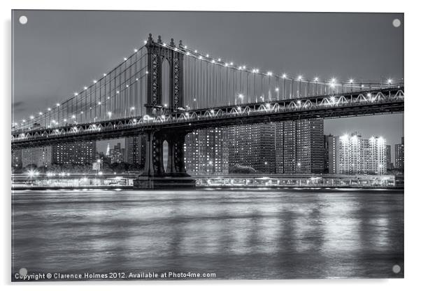 Manhattan Bridge II Acrylic by Clarence Holmes
