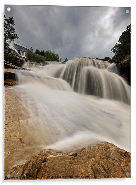 Falls of Douchart Acrylic by Keith Thorburn EFIAP/b
