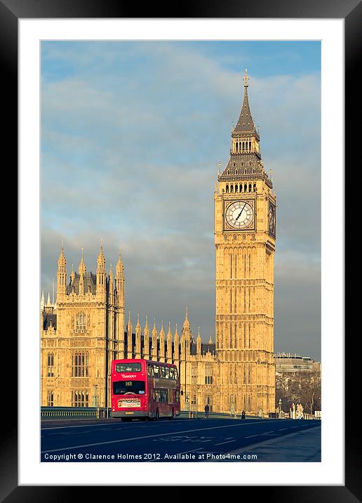 Big Ben and Westminster Bridge I Framed Mounted Print by Clarence Holmes