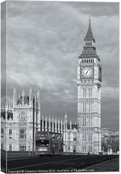 Big Ben and Westminster Bridge II Canvas Print by Clarence Holmes