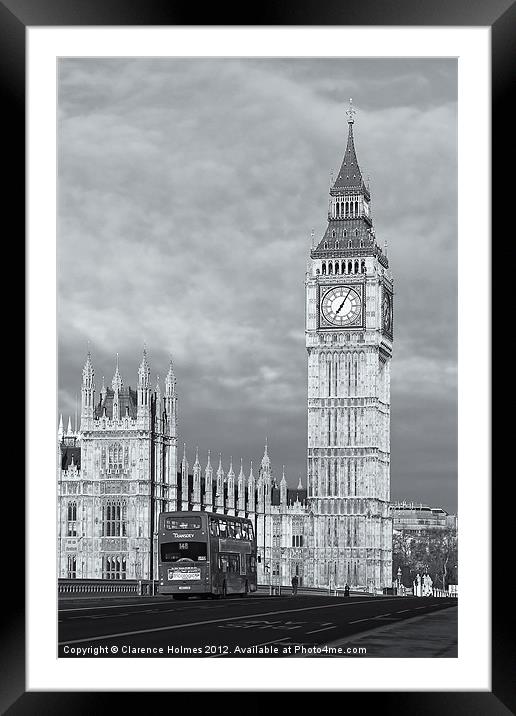 Big Ben and Westminster Bridge II Framed Mounted Print by Clarence Holmes