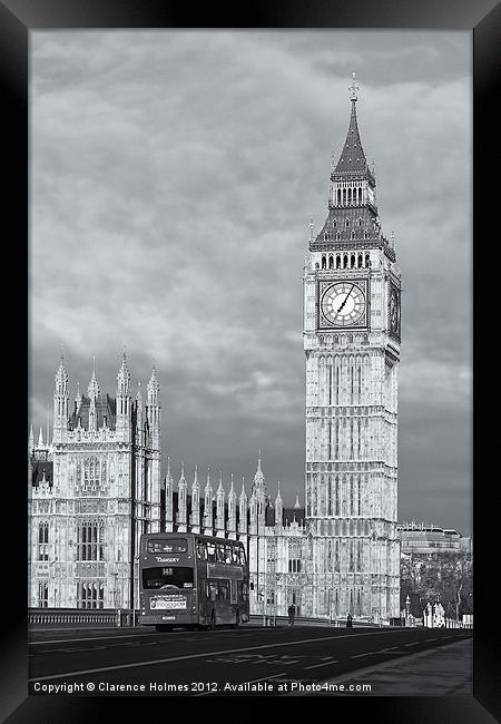 Big Ben and Westminster Bridge II Framed Print by Clarence Holmes