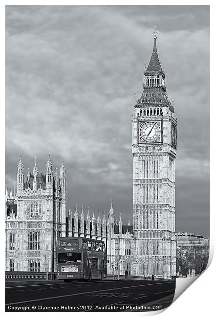 Big Ben and Westminster Bridge II Print by Clarence Holmes