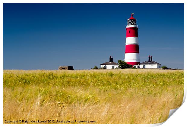 Happisburgh lighthouse Print by R K Photography