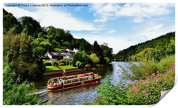 Cruising down the River Wye Print by Paula J James