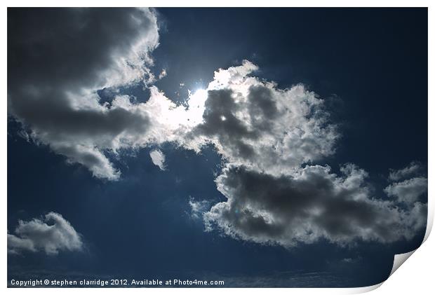 Cloudy Skys Print by stephen clarridge