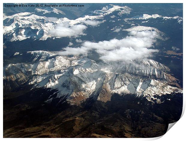 Mountains from Plane Print by Eva Kato