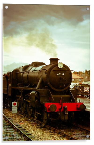 Poppy line steam locomotive. Acrylic by Lee Daly