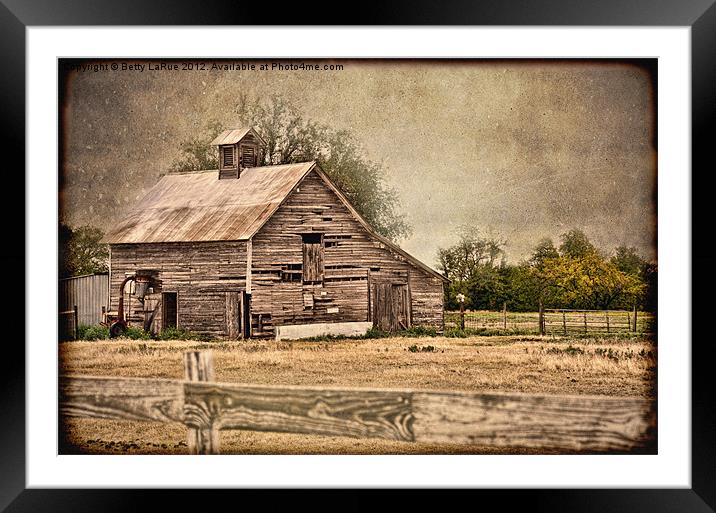 Weathered Barn Framed Mounted Print by Betty LaRue