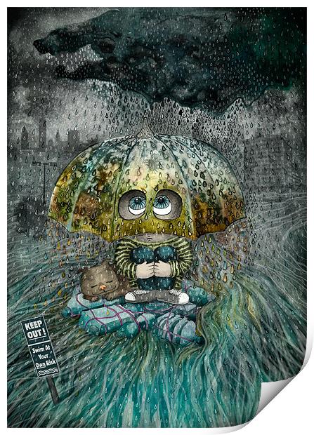 Rain All Day Print by Ruta Dumalakaite