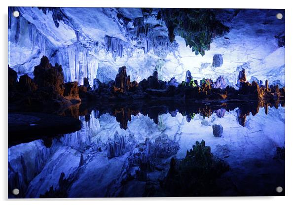 Reed Flute Cave in Guilin, China Acrylic by peter schickert