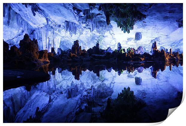 Reed Flute Cave in Guilin, China Print by peter schickert