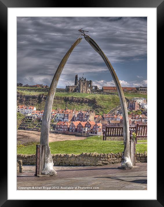 Whitby Whale Bone Arch Framed Mounted Print by Allan Briggs