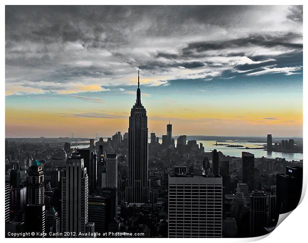 Empire State, Stormy Sunset. Print by Kitty 