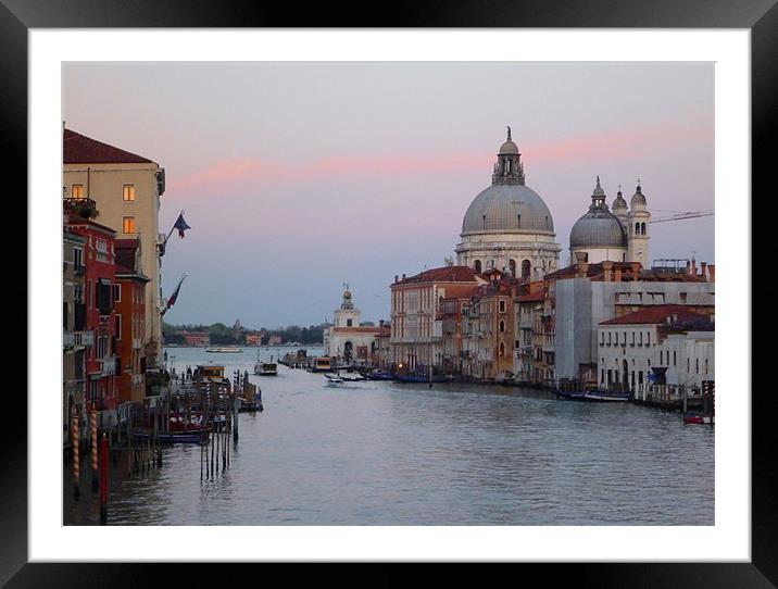 Sunset over Venice Cathedral. Framed Mounted Print by Kitty 