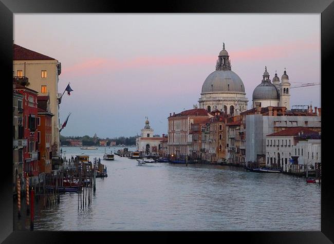 Sunset over Venice Cathedral. Framed Print by Kitty 