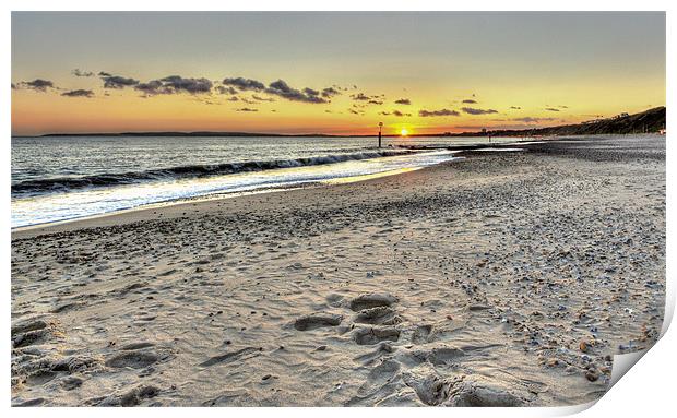 Southbourne to Bournemouth Sunset Print by Jennie Franklin