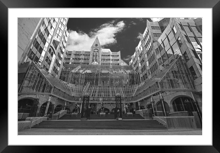 Minster Court Mincing Lane BW Framed Mounted Print by David French