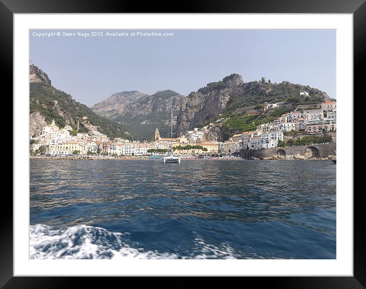The Town Of Amalfi Framed Mounted Print by Owen Nagy