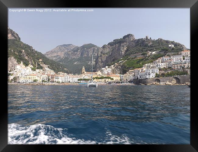 The Town Of Amalfi Framed Print by Owen Nagy
