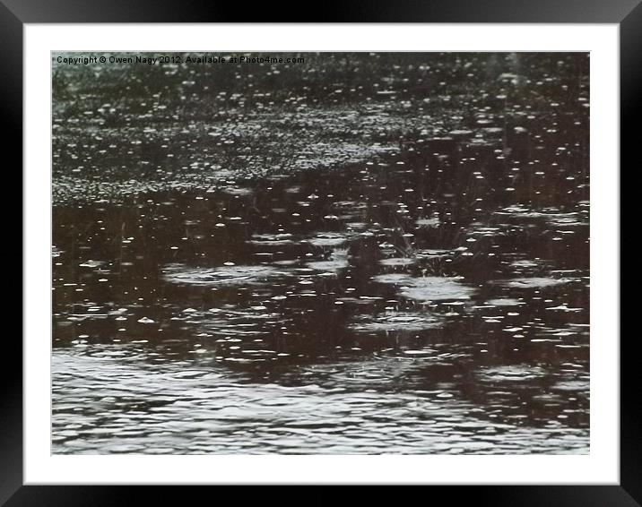 Rain drops Framed Mounted Print by Owen Nagy