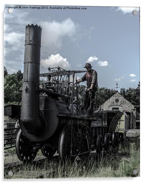 Pioneering Steam Train Acrylic by John Hastings
