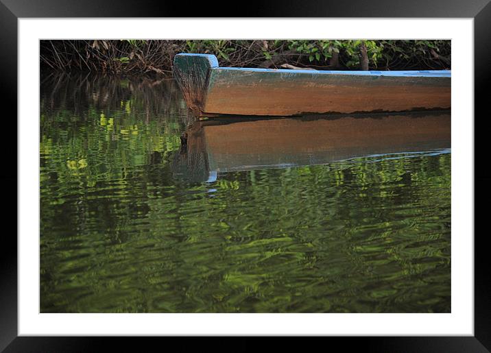 Boat in the Rain Forest Framed Mounted Print by Bob Clewley