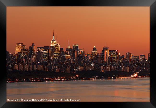 Manhattan Twilight I Framed Print by Clarence Holmes