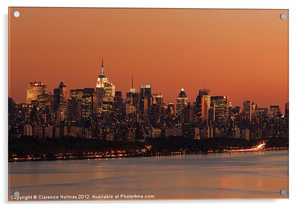 Manhattan Twilight I Acrylic by Clarence Holmes