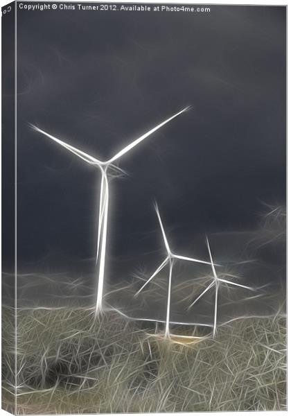 Green Electricity Canvas Print by Chris Turner