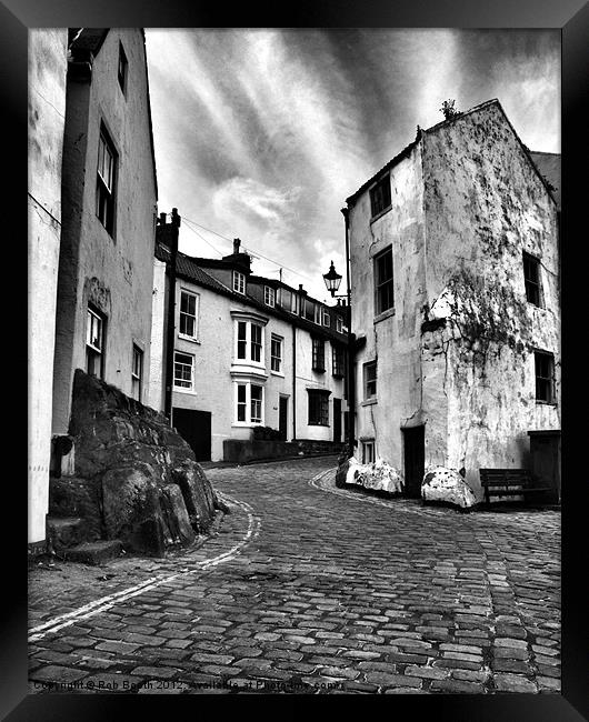 'Dark Streets of Staithes' Framed Print by Rob Booth