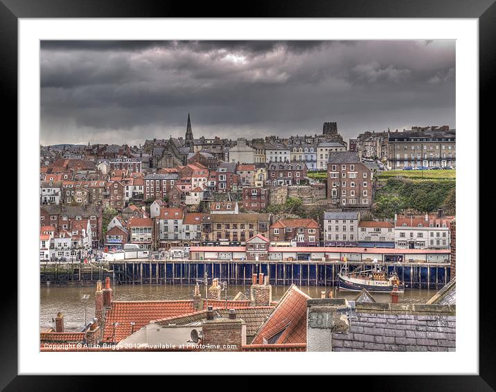 Whitby Quayside Framed Mounted Print by Allan Briggs