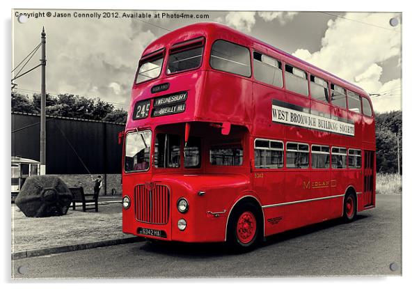 Midland Red Bus Acrylic by Jason Connolly