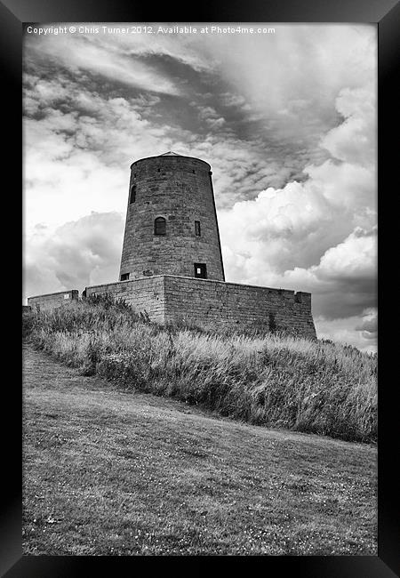 Old Windmill, Bamburgh Castle Framed Print by Chris Turner