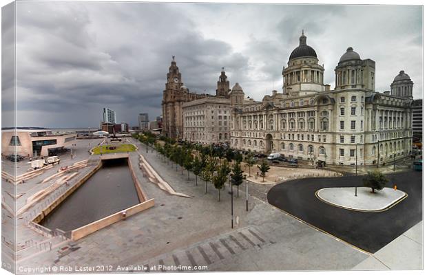 Liverpool Pier Head, HDR Canvas Print by Rob Lester