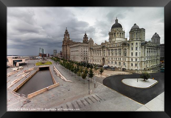 Liverpool Pier Head, HDR Framed Print by Rob Lester