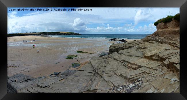 Harlyn Bay Panoramic Framed Print by Oxon Images