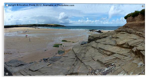 Harlyn Bay Panoramic Acrylic by Oxon Images