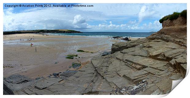Harlyn Bay Panoramic Print by Oxon Images