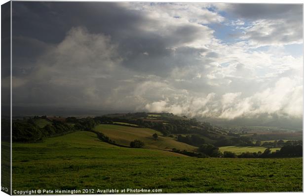 Exe Valley View Canvas Print by Pete Hemington