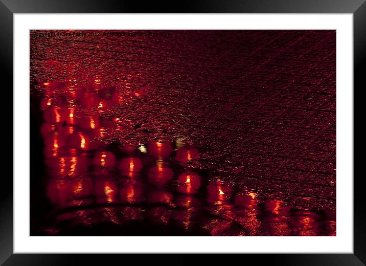 Red Lanterns in the Rain Framed Mounted Print by Zoe Ferrie