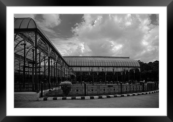 Glasshouse pavillions Bangalore Botanical Gardens Framed Mounted Print by Arfabita  