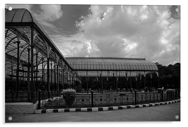 Glasshouse pavillions Bangalore Botanical Gardens Acrylic by Arfabita  