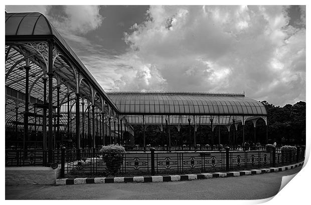 Glasshouse pavillions Bangalore Botanical Gardens Print by Arfabita  