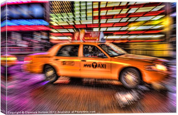 Times Square Taxi IV Canvas Print by Clarence Holmes