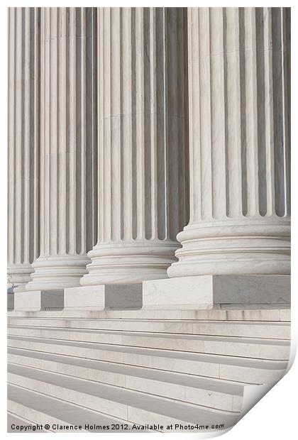 US Supreme Court Building II Print by Clarence Holmes